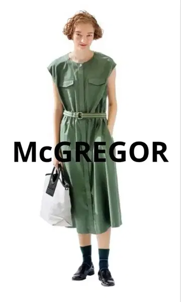 McGREGOR 슬리브리스 원피스 올리브 그린