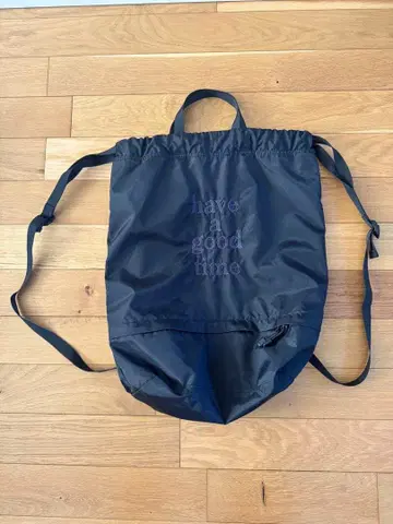 have a good time 드로우 스트링 백팩 블랙