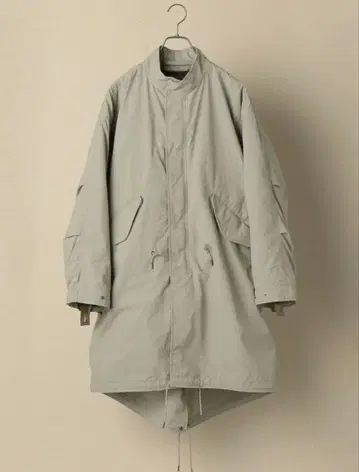 SHIPS SC: 스탠드 카라 밀리터리 모즈 코트 라이트 그레이