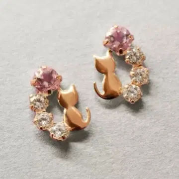 TAKE UP 키라키라 고양이 귀걸이(PG)