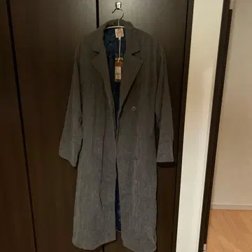 LIME INC 그레이 코듀로이 롱 코트