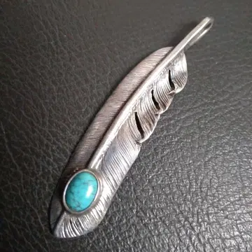 퍼스트 애로우즈 터콰이즈 부착 페더 L 사이즈 펜던트