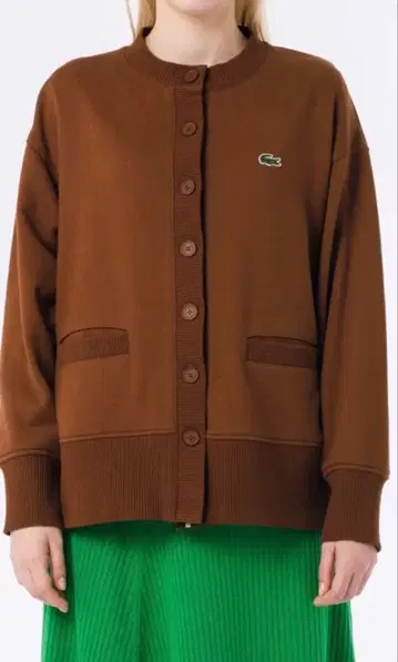 가격 인하! LACOSTE 돌먼 슬리브 크루넥 맨투맨 가디건