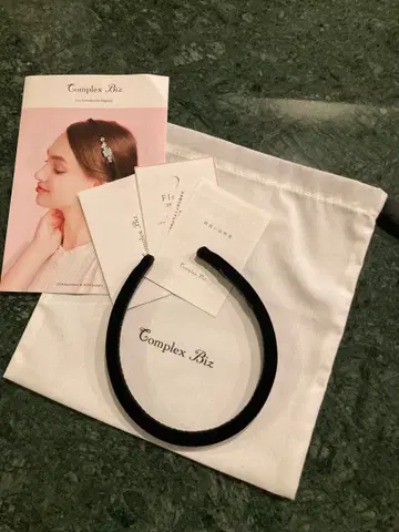 컴플렉스 비즈 벨벳 머리띠 블랙