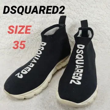 DSQUARED2 슬립온 하이컷 여성용 블랙 빅 로고