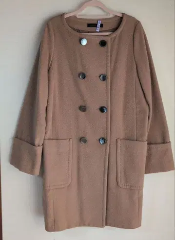 CROON A SONG 베이지 더블 브레스트 코트