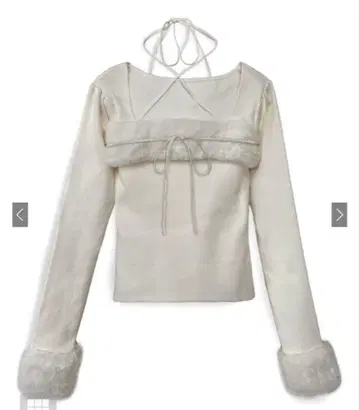 grl 퍼 홀터넥 리본 니트탑[ru1387]