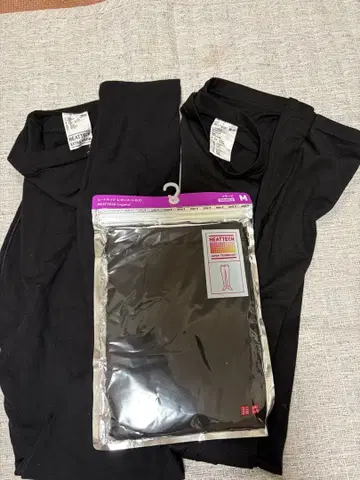[ 미사용 ] 히트텍 레깅스 3개 세트 블랙 M
