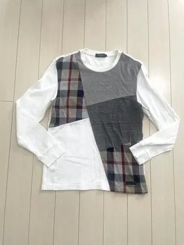 BLACK LABEL 긴팔 롱T셔츠 M 사이즈 체크 무늬