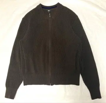 UNIQLO 유니클로C 크루넥 풀 집업 가디건 S 다크 브라운