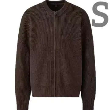 UNIQLO 유니클로C 크루넥 풀 집업 가디건 S 다크 브라운