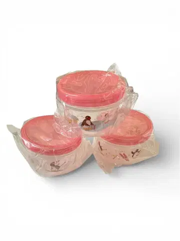 핑구 후드 스토커 펭귄 디자인 용기 3개 세트