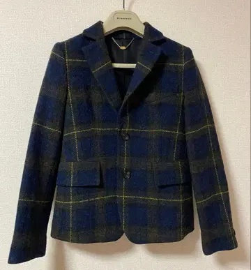 맥피 MOON사 트위드 테일러드 자켓 엘보우 패치 38