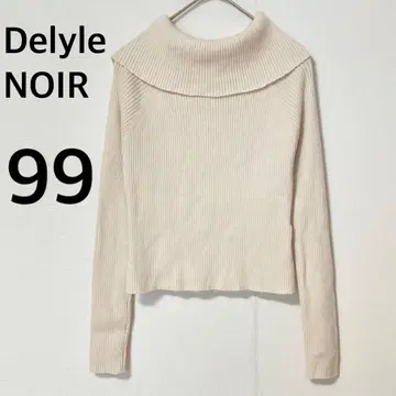 Delyle NOIR 오프숄더 리브 니트 풀오버 심플