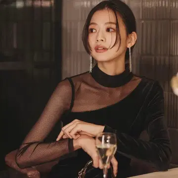 [ 2025년 최신 ] anuans 시어 콤비 타이트 원피스