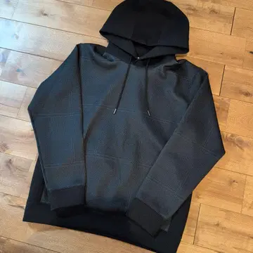 TAKEO KIKUCHI 다케오 키쿠치 블랙 체크 후드티