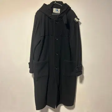 불량 상품 후드 부착 더플 코트 블랙