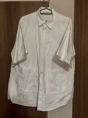 DIGAWEL 셔츠 화이트 반팔 셔츠 포켓 부착