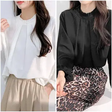 블라우스 x 2세트 (화이트 블랙)