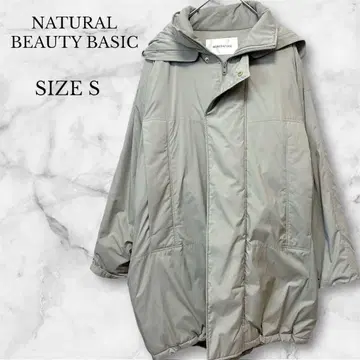 내추럴 뷰티 베이직 롱 코트 충전솜 코트 그린 후드 부착