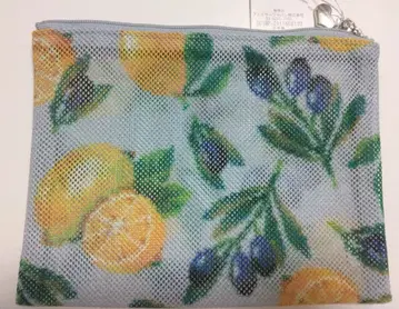 [ 택 포함 미사용 새상품 ] FEILER 메쉬 파우치 레몬과 올리브