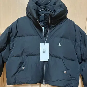 Calvin Klein Jeans 후드 부착 다운 자켓 S 블랙