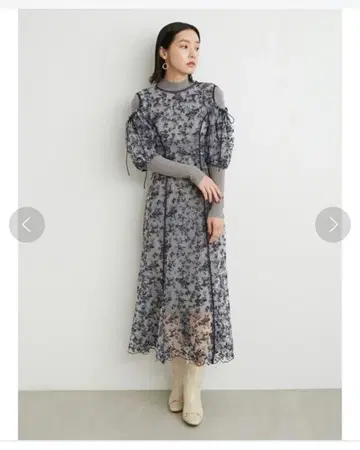 LILY BROWN 자수 레이어드 원피스