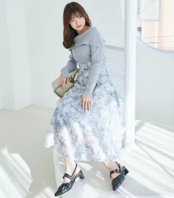 엘레강트한 꽃무늬 롱 원피스