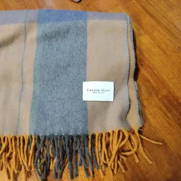 Cesare Gatti 최고급 스톨 브라운 계열 체크 머플러 캐시미어