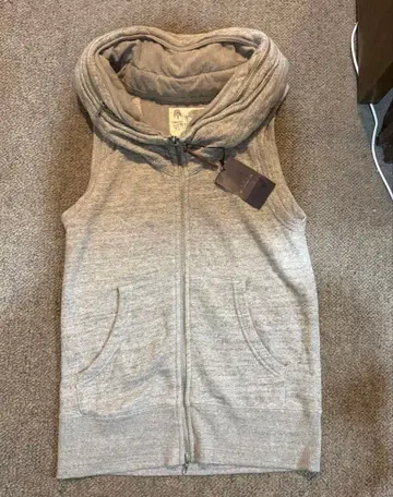 goa 후드 부착 베스트 그레이 더블 지퍼