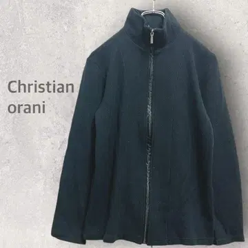 [크리스찬 올란디] 풀 집업 후드티 M 스탠드 넥 면 혼방 무지