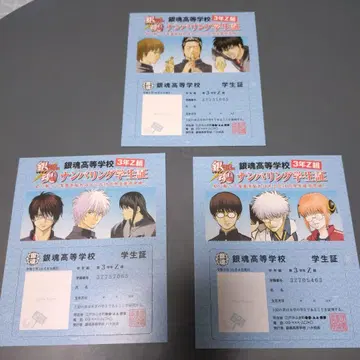 은혼 고등학교 3학년 Z반 넘버링 학생증 3장 세트