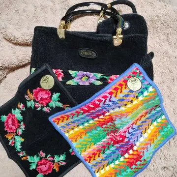 FEILER 꽃무늬 자수 핸드백