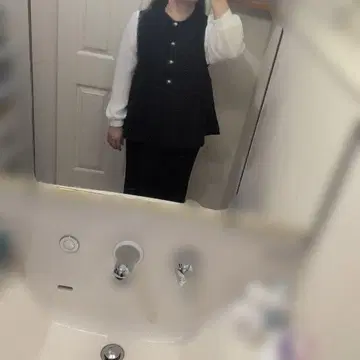 블랙 화이트 버튼 포함 셋업