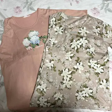 [ 익명 ] 잉게보그 꽃무늬 빅 T셔츠 세트