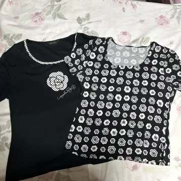 [익명] 잉게보그 꽃무늬 블랙 T셔츠 세트