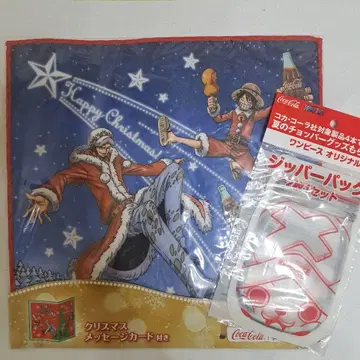 원피스 루피 크리스마스 타월 메시지 카드 초파 지퍼 팩