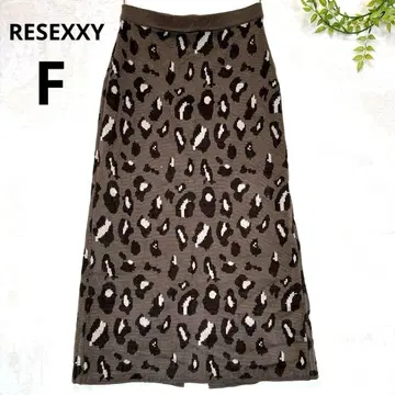 리젝시 (RESEXXY) 니트 롱 스커트 타이트 스커트 레오파드 무늬 F