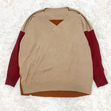 AZUL by moussy 여성용 긴팔 니트 S 멀티 컬러 V넥