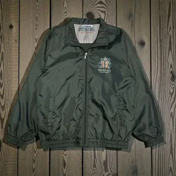 오버 사이즈 나일론 자켓 카키 로고 LL 남성용 아카이브 구제 의류