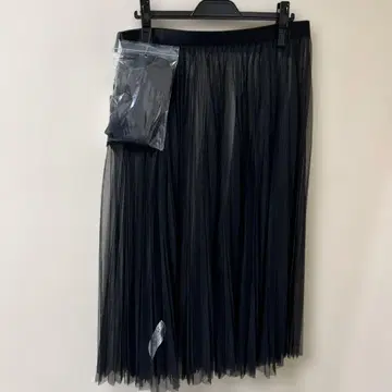 23구 빅 사이즈 블랙 튤 플리츠 롱 스커트 48