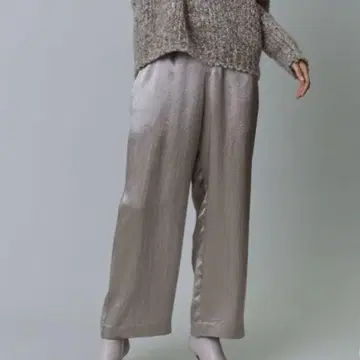 1er Arrondissement 새틴 팬츠 38 베이지