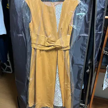 Je super 머스타드 새틴 드레스