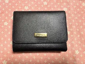 FURLA 훌라 지갑 가죽 블랙 이단 접이식 지갑