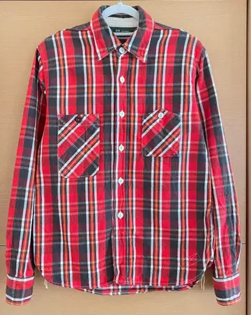체크 플란넬 셔츠 F.O.B. 팩토리 미사용품 레드