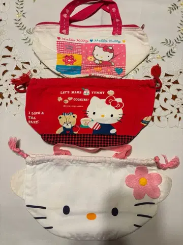 헬로키티 도시락 가방 세트