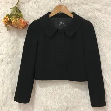 미스 준코 싸개 단추 숏 기장 자켓 [ S ] 관혼상제 블랙
