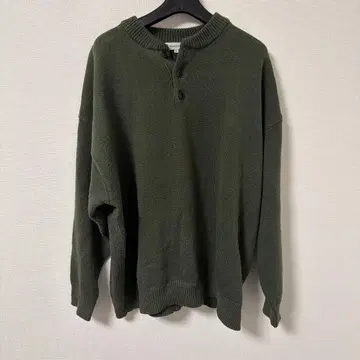 FREAK'S STORE 하프 버튼 니트 S 사이즈 올리브 그린