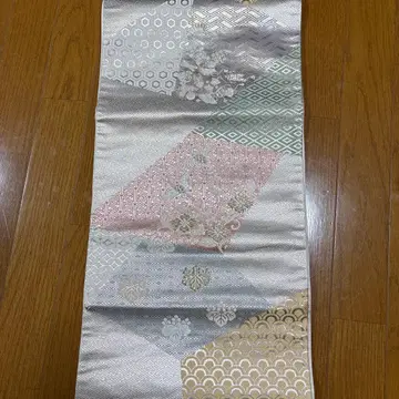 고급 후쿠로 오비 다양한 무늬 실버 계열