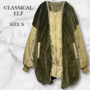 새상품급 클래식 엘프 아우터 이소재 믹스 오버 블루종 카키